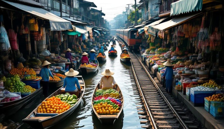 Pływający Targ Damnoen Saduak i Targ na Torach Maeklong – jak połączyć te atrakcje podczas jednej wycieczki?