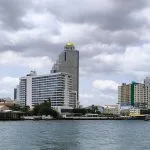 Bangkok skyline beside the Chao Phraya River