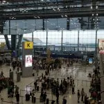 Suvarnabhumi Airport departures check-in area in Bangkok