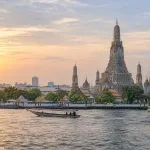 Wat Arun beside the Chao Phraya River in Bangkok