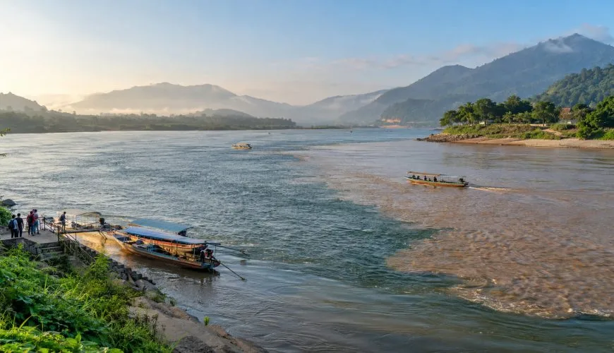 The Mekong and Ruak rivers at Thailand's Golden Triangle near Sop Ruak