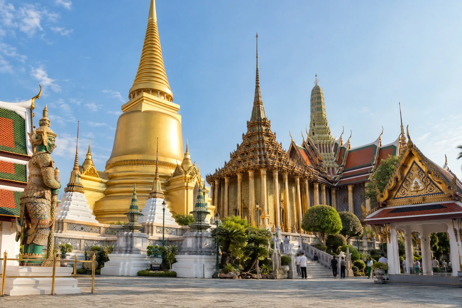 Grand Palace and Wat Phra Kaew complex in Bangkok in the morning