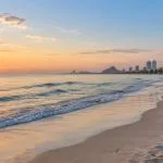 Hua Hin Beach at sunrise beside the Gulf of Thailand