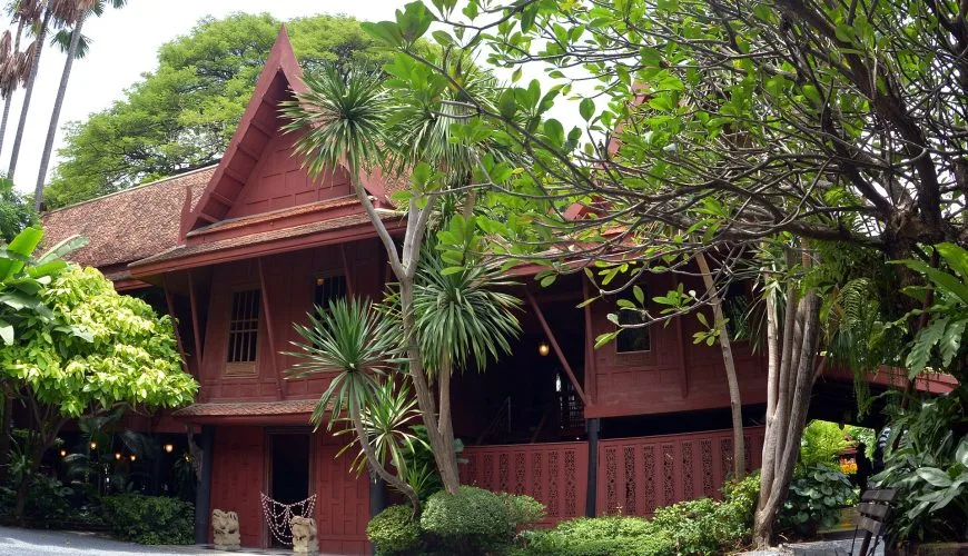 Traditional teak buildings at Jim Thompson House in Bangkok