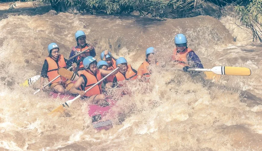 White-water rafting on the Khek River in Phitsanulok, Thailand