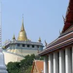 Wat Saket temple and the golden chedi of the Golden Mount in Bangkok